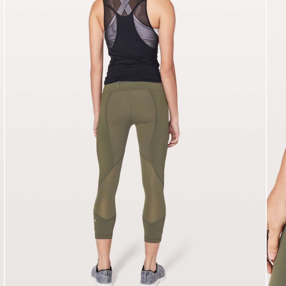Lululemon Pace Rival Crop- Medium rise, Ruby color, size 10